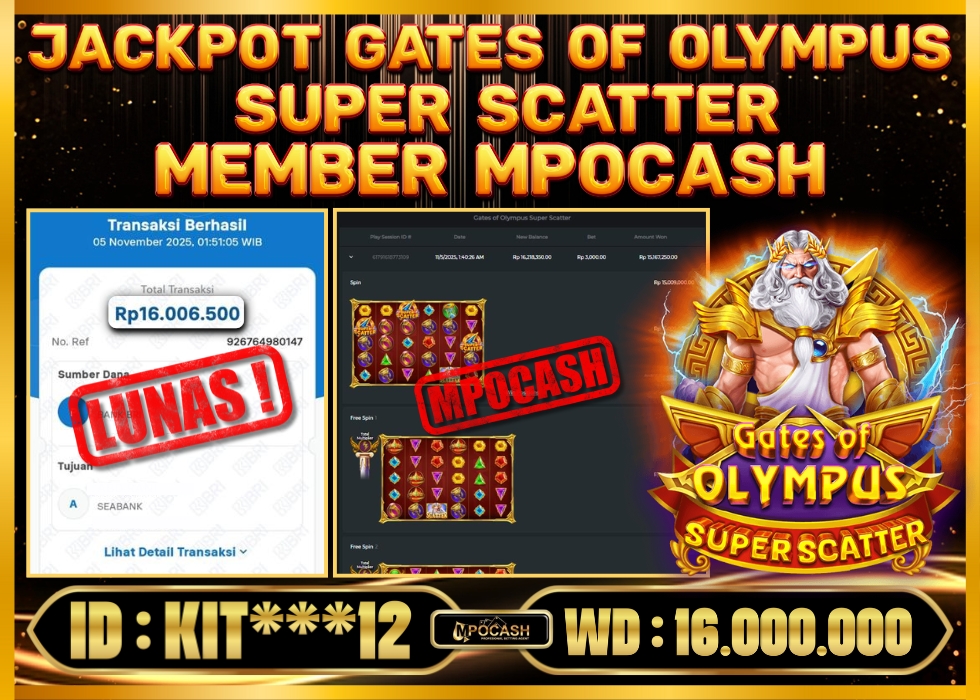MPOCASH JACKPOT GATES OF OLYMPUS SUPER SCATTER